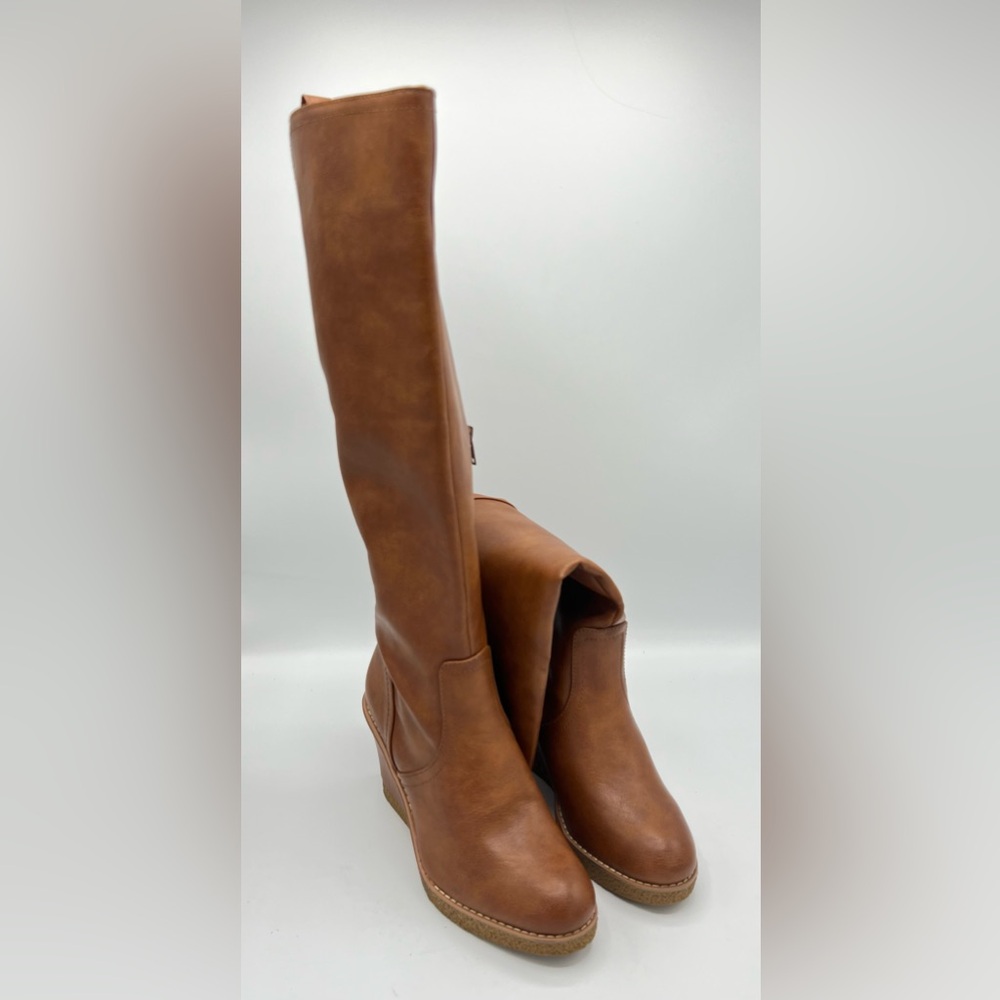 Zodiac Tan Brown Tall Combat Moto Boots